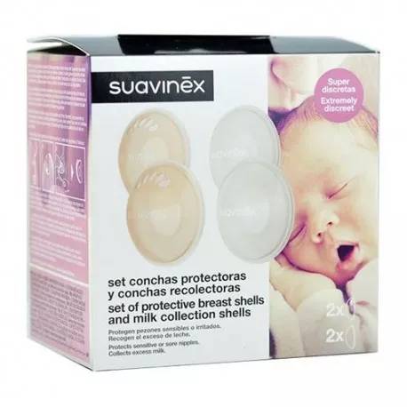 CONCHAS PROTECTORAS + RECOLECTORAS SUAVINEX SET 2+2 ud