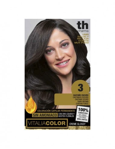 TH- VITALIA COLORACION PERMANENTE SIN AMONIACO 3 CASTAÑO OSCURO