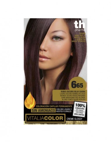 TH PHARMA VITALIA SIN AMONIACO COLORACION CAPILAR PERMANENTE COLOR 6.65 RUBIO OSCURO ROJO CAOBA