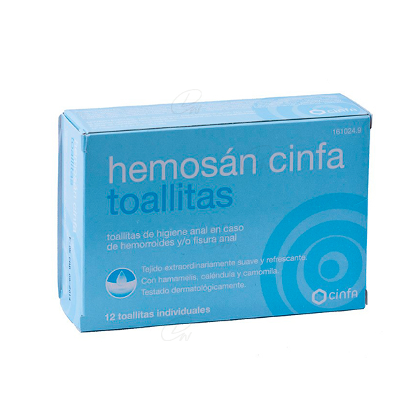 HEMOSAN CINFA TOALLITAS 12 TOALLITAS