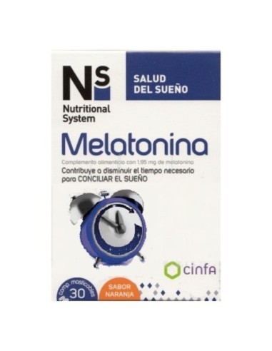 NS MELATONINA 1,95 mg 30 COMPRIMIDOS MASTICABLES SABOR NARANJA