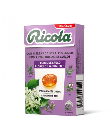 RICOLA CARAMELOS SIN AZUCAR 1 ENVASE 50 g SABOR FLOR DE SAUCO