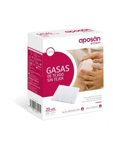 APOSAN GASA ESTERIL TEJIDO SIN TEJER COMPRESAS 10 SOBRES 2 GASAS 10 cm x 10 cm