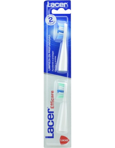 CEPILLO DENTAL ELECTRICO LACER EFFICARE RECAMBIOS 2 CABEZALES