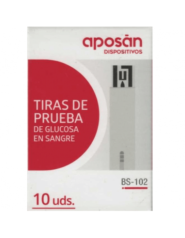 TIRAS REACTIVAS GLUCEMIA APOSAN 10 UNIDADES