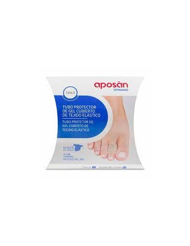 TUBO PROTECTOR GEL CUBIERTO TEJIDO ELASTICO APOSAN DYNAMIC 2 UNIDADES TALLA S