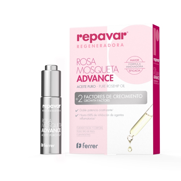 REPAVAR REGENERADORA ROSA MOSQUETA ADVANCE ACEITE PURO + 2 FACTORES DE CRECIMIENTO 15 ML